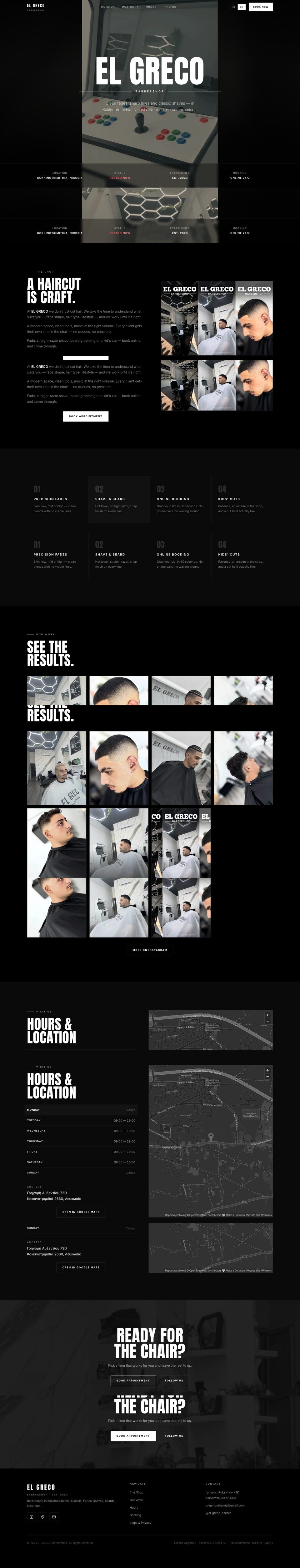 EL GRECO Barbershop — website